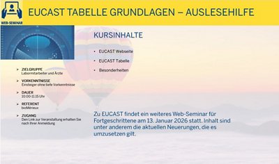 EUCAST TABELLE GRUNDLAGEN – AUSLESEHILFE