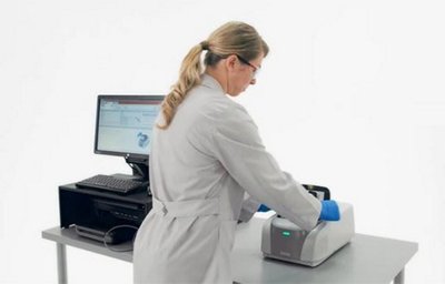 Gloved hand uses BIOFIRE TORCH