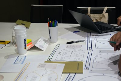 Table with papers