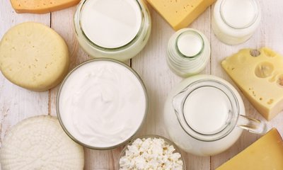 Dairy products on display