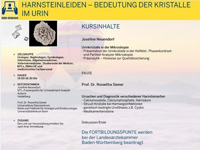 Harnsteinleiden – Bedeutung der Kristalle im Urin