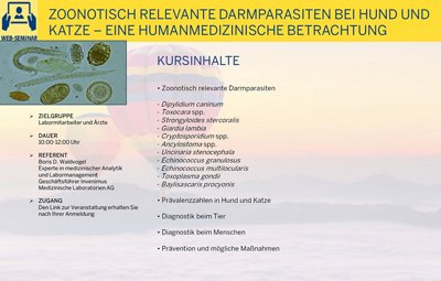 Zoonotisch relevante Darmparasiten bei Hund und Katze – eine humanmedizinische Betrachtung ***NEU*** (WEB211026V)
