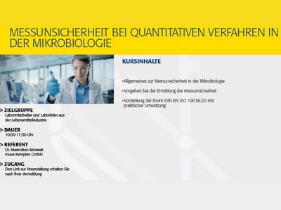 Messunsicherheit bei quantitativen Verfahren in der Mikrobiologie (WEB160925V)