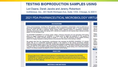 Testing Bioproduction Samples Chart