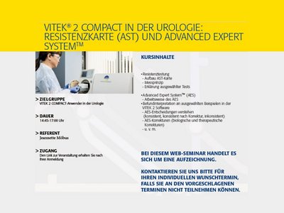 VITEK® 2 COMPACT in der Urologie: Resistenzkarte (AST) und Advanced Expert SystemTM