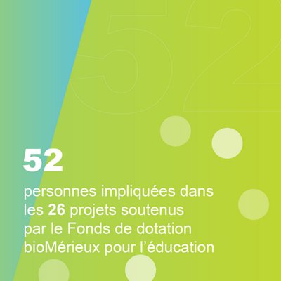 52 personnes impliquées dans les projets du Fonds de dotation bioMérieux pour l'éducation