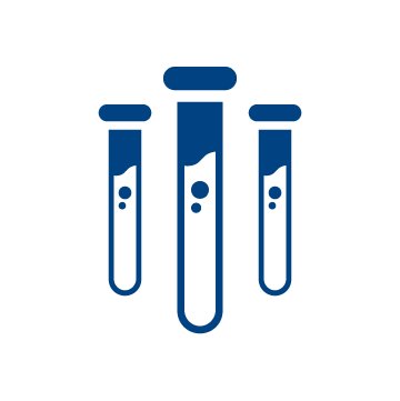 Blue and white Icon test tubes