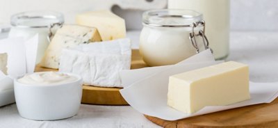 Dairy products on display