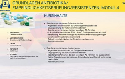 Save & Close  Grundlagen Antibiotika / Empfindlichkeitsprüfung / Resistenzen: Modul 4