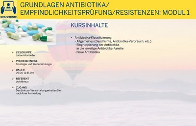 Grundlagen Antibiotika/Empfindlichkeitsprüfung/Resistenzen: Modul 1