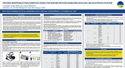 Scientific poster testing bioproduction samples