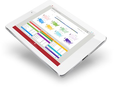 Tablet computer with blank screen.