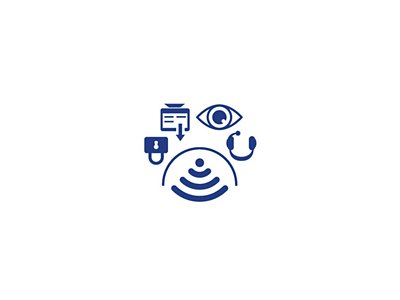 blue lock, download, eye and wifi icons on a white background