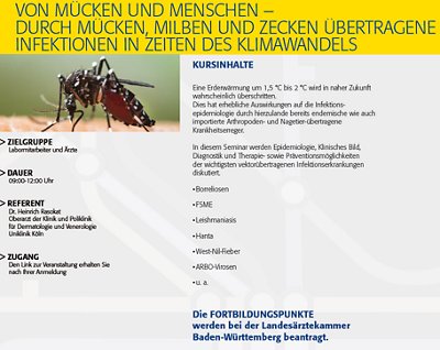 Von Mücken und Menschen – durch Mücken, Milben und Zecken übertragene Infektionen in Zeiten des Klimawandels
