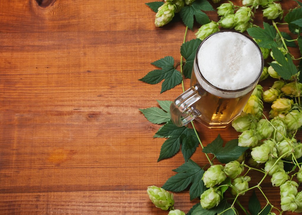 Beer Glass with hop