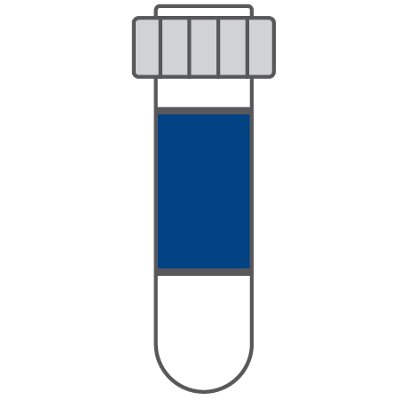 Blue and gray icon showing test tube 