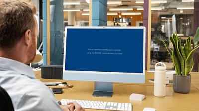 Healthcare professional viewing a clinical case study using the BIOFIRE® Joint Infection Panel for rapid molecular diagnosis of joint infection in a hospital setting.