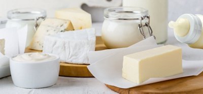 Dairy products on display