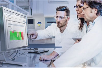 researchers in biology lab