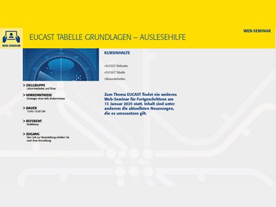 EUCAST TABELLE GRUNDLAGEN – AUSLESEHILFE