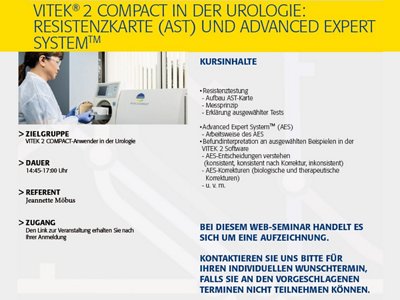 VITEK® 2 COMPACT in der Urologie: Resistenzkarte (AST) und Advanced Expert SystemTM