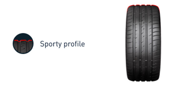 Illustration of sporty tyre profile