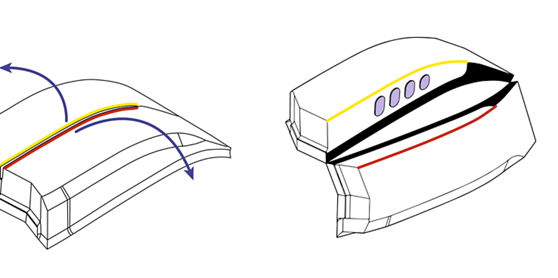 Illustration of 2D sipes + bumpers