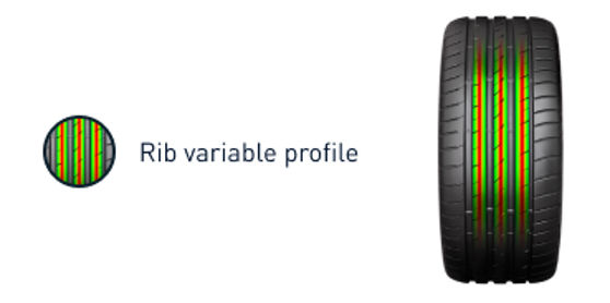 Illustration of rib variable profile