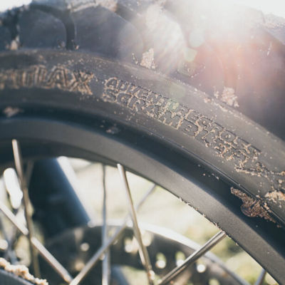 This image shows a close up of the Battlax Adventurecross Scrambler AX41S.