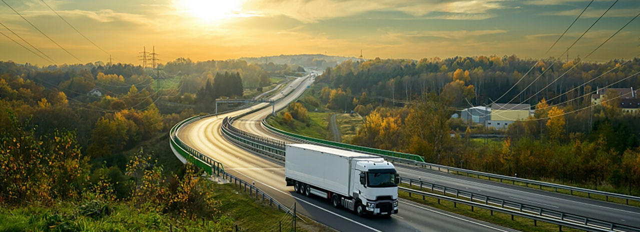 This image shows a scenic regional road where many commercial fleets could depend on Bridgestone fleet tyres to keep going.