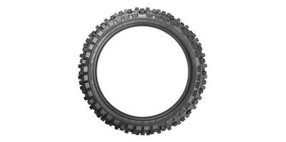 Close-up of Bridgestone's Battlecross X31 off-road motorcycle tyre