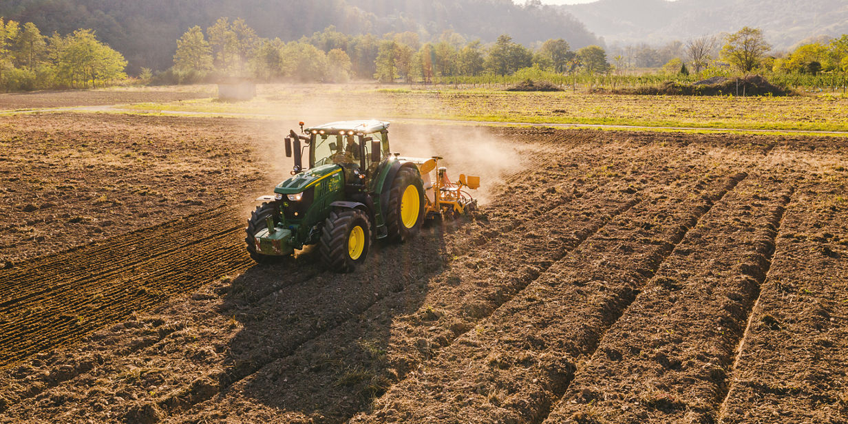 Tractor illustration in brochure for optimum lead