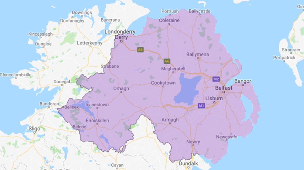Northern Ireland region map