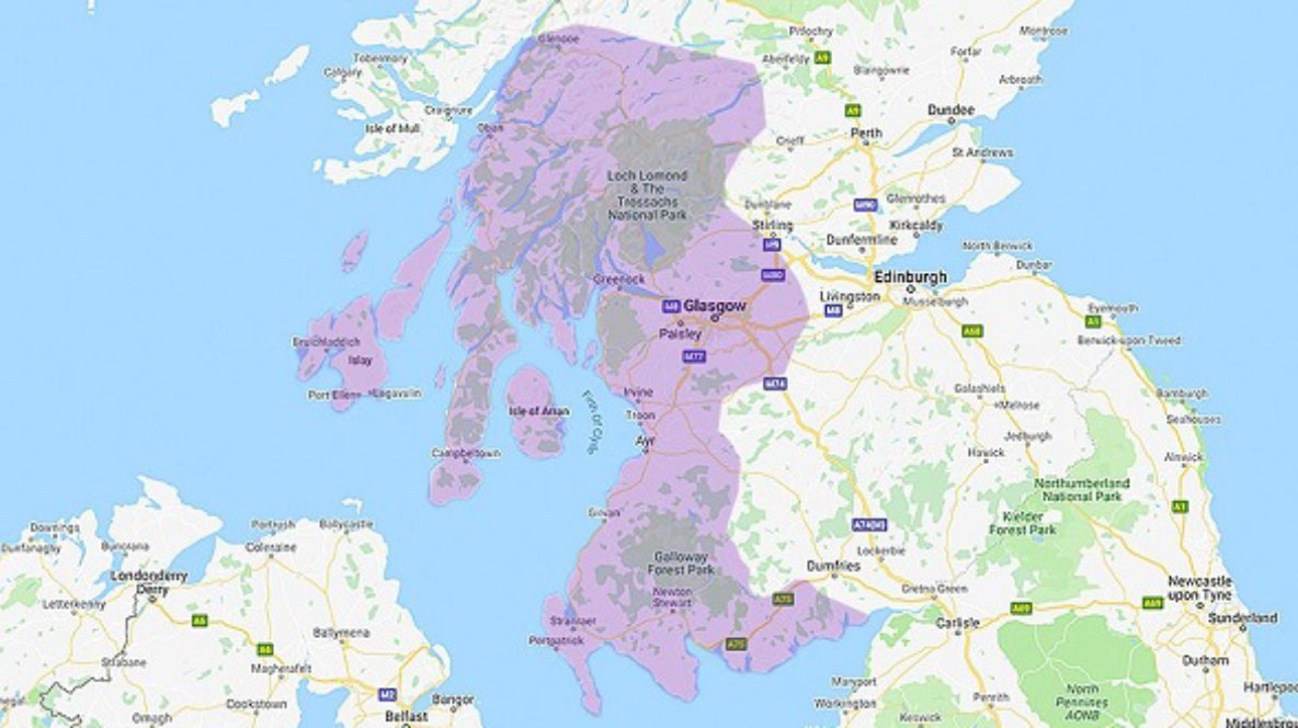 West Scotland region map