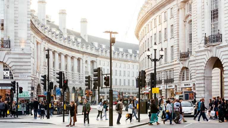 Piccadilly Circus and Regent Street in London