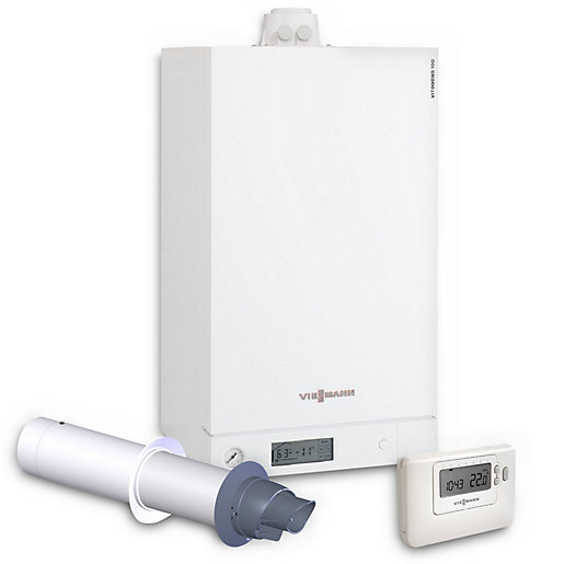 Viessmann Vitodens 100 W 26kw Combi Boiler With Telescopic Flue And Vitotrol 100 Room Control B1kc023 City Plumbing Supplies