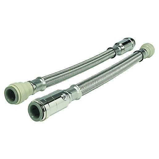 JG Speedfit Flexible Hose With Service Valve 15mm x 15mm 300mm FLX44P