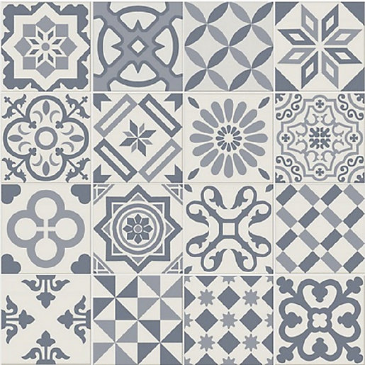 Antigua Blue Patchwork Matt Wall Amp Floor Tile 200 X 200 Mm