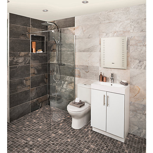 Aspen Silver Grey Mosaic Matt Wall Floor Tile 300 X 300 Mm Pack Of 6 City Plumbing Supplies