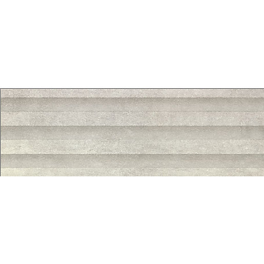 Leeds Grey Matt Structured Wall Tile 900 x 300 mm (Pack Of 4) City