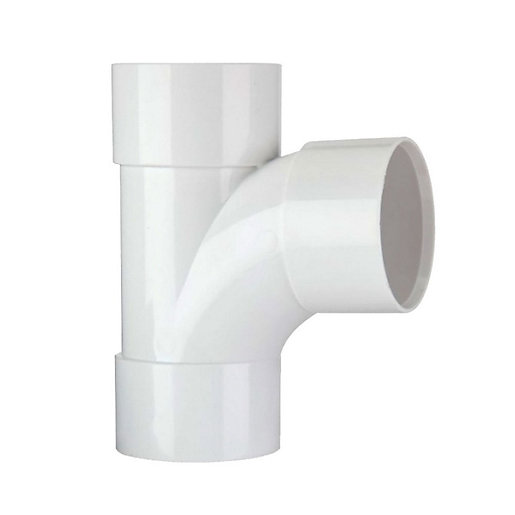 Polypipe Waste Solvent Weld Abs 92 5 Swept Tee White 50 Mm Ws56w City Plumbing Supplies