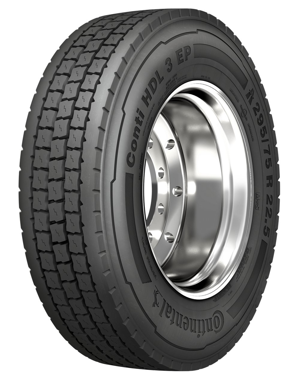 A dynamic view showcasing the sleek design of the Conti HDL 3 EP tire.