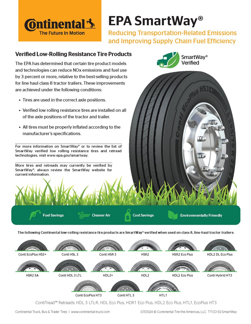 Continental's SmartWay EPA Tires & Retreads