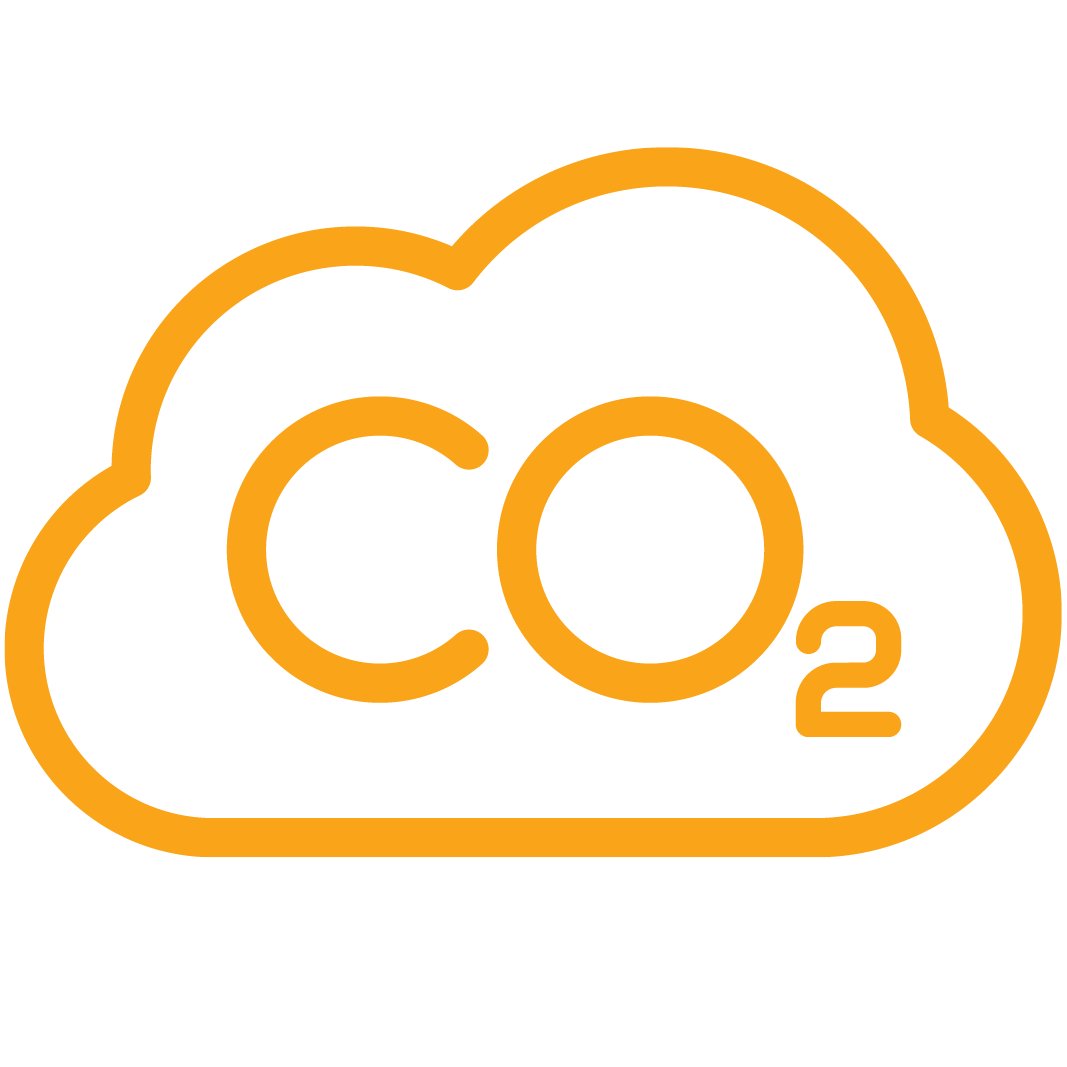 Cloud shape with the letters CO and number 2