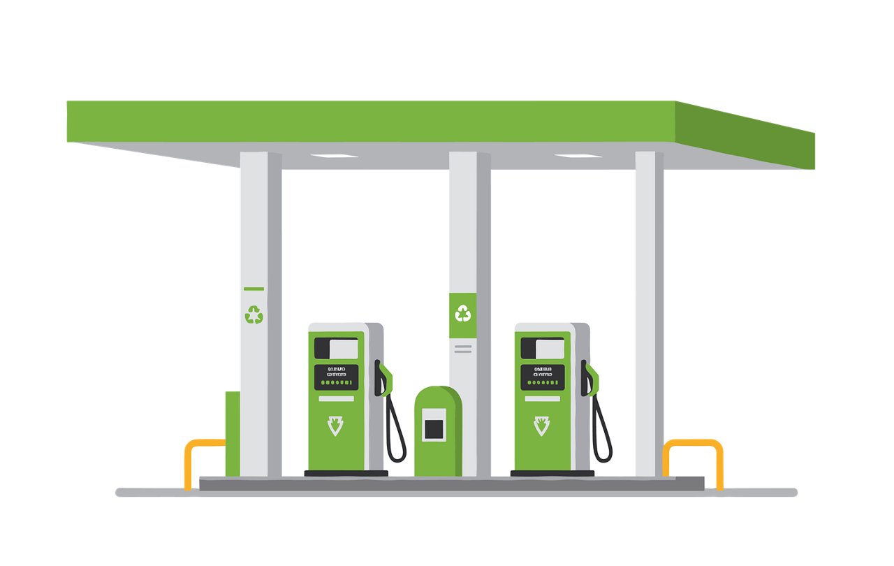 Graphic image of gas station