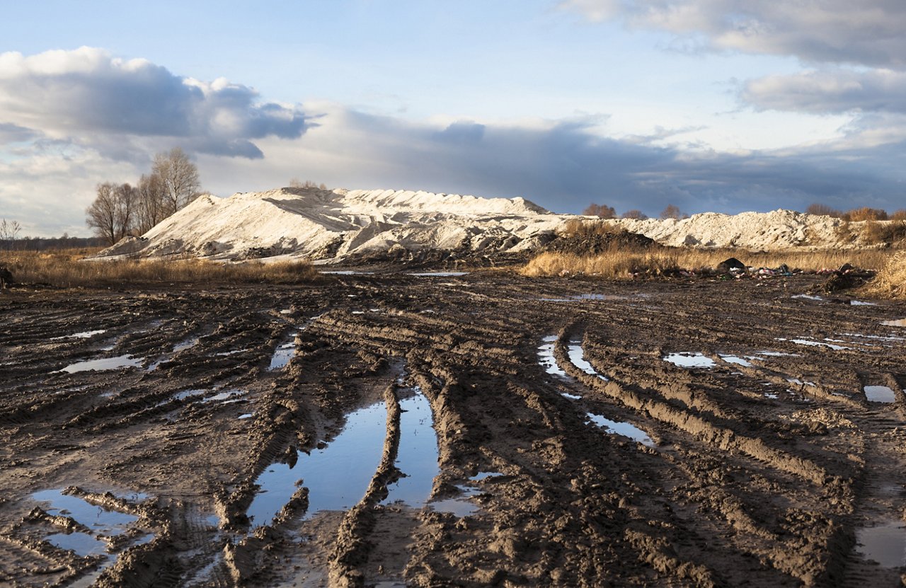 Muddy Tire Tracks