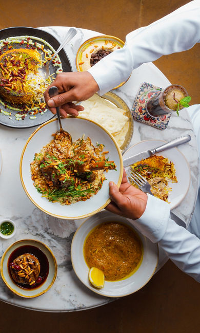 Food involving Samn, the najdi clarified butter used in diriyah