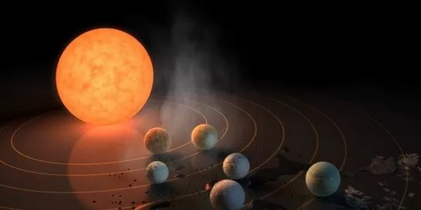 Trappist-1 planeta sistema aurkitu dute, baliteke hirutan bizia egotea. Argazkia: NASA