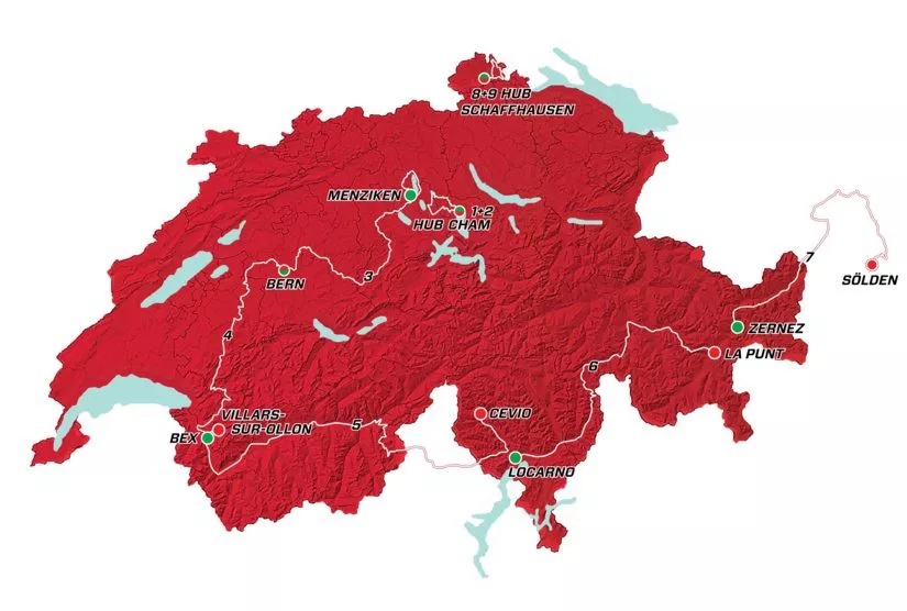 TOUR DE SUIZA 2017 MAPA