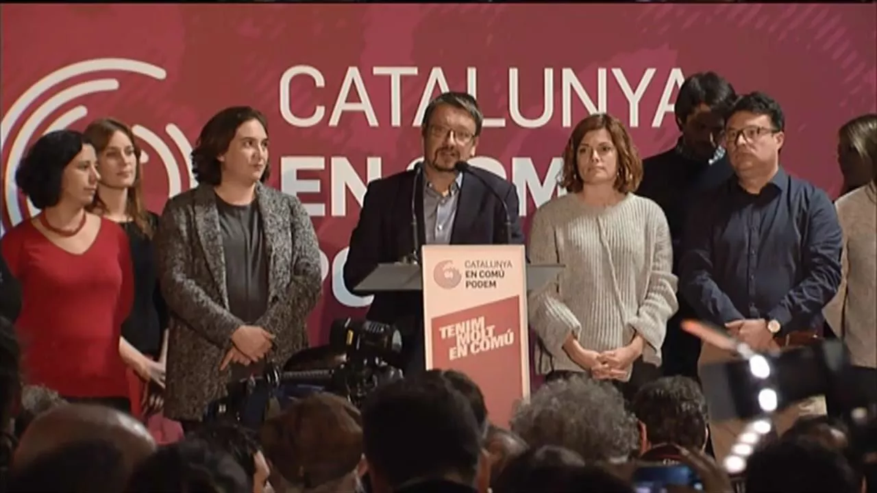 Xavier Domènech (CatECP), durante su comparecencia. EiTB